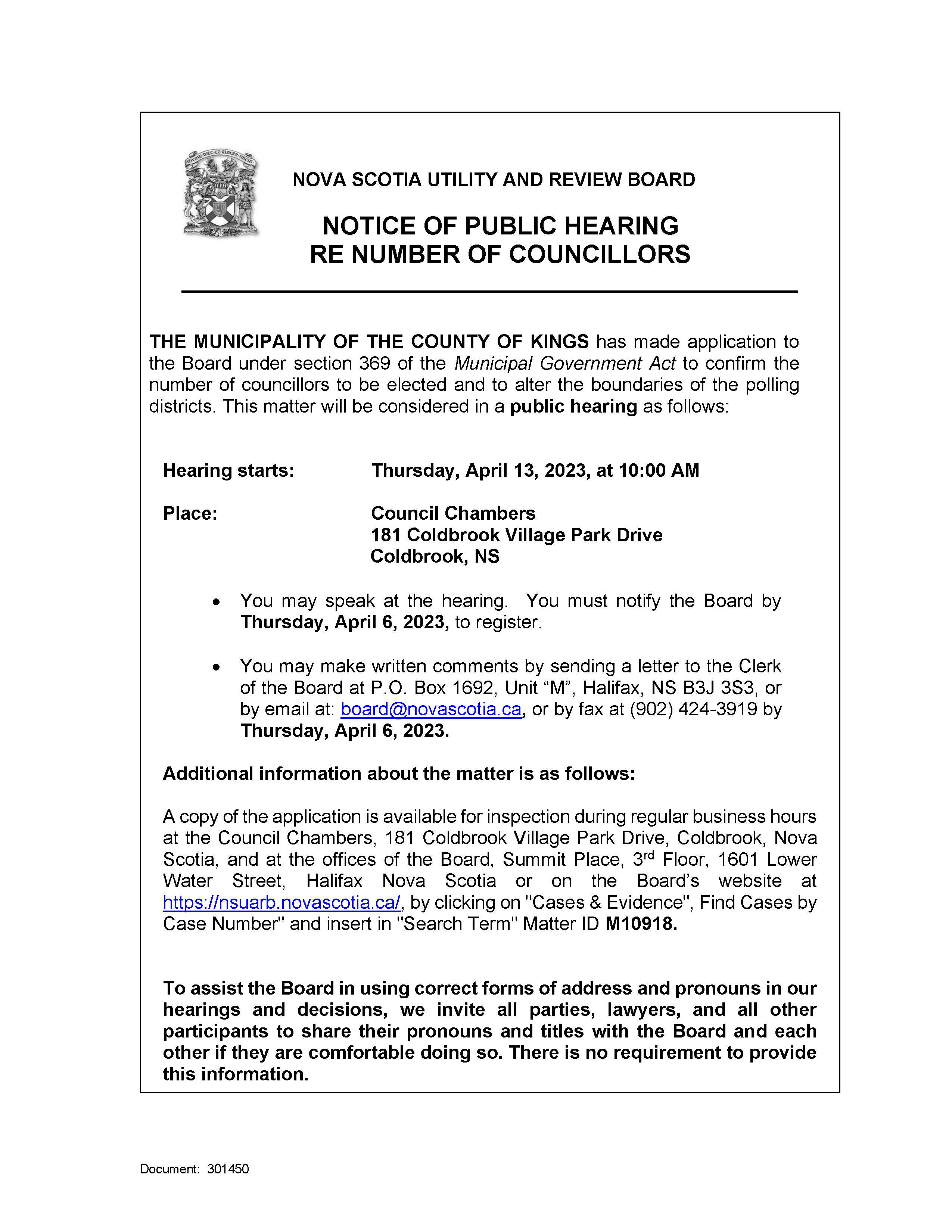 Boundary Review 2022 Municipality Of The County Of Kings